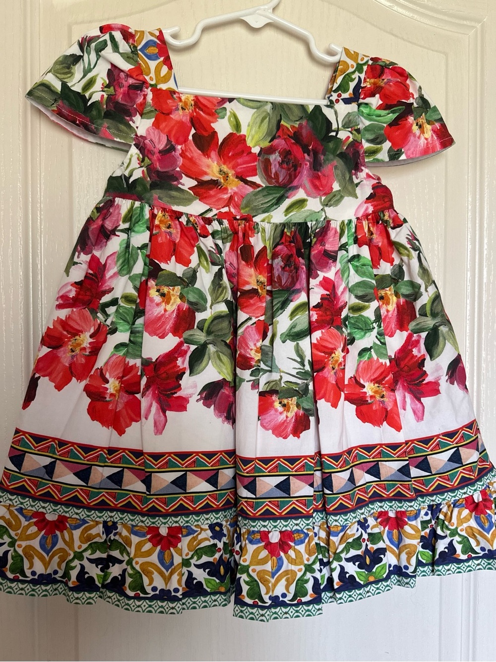 Edgehill Collection Floral Tile Print Dress